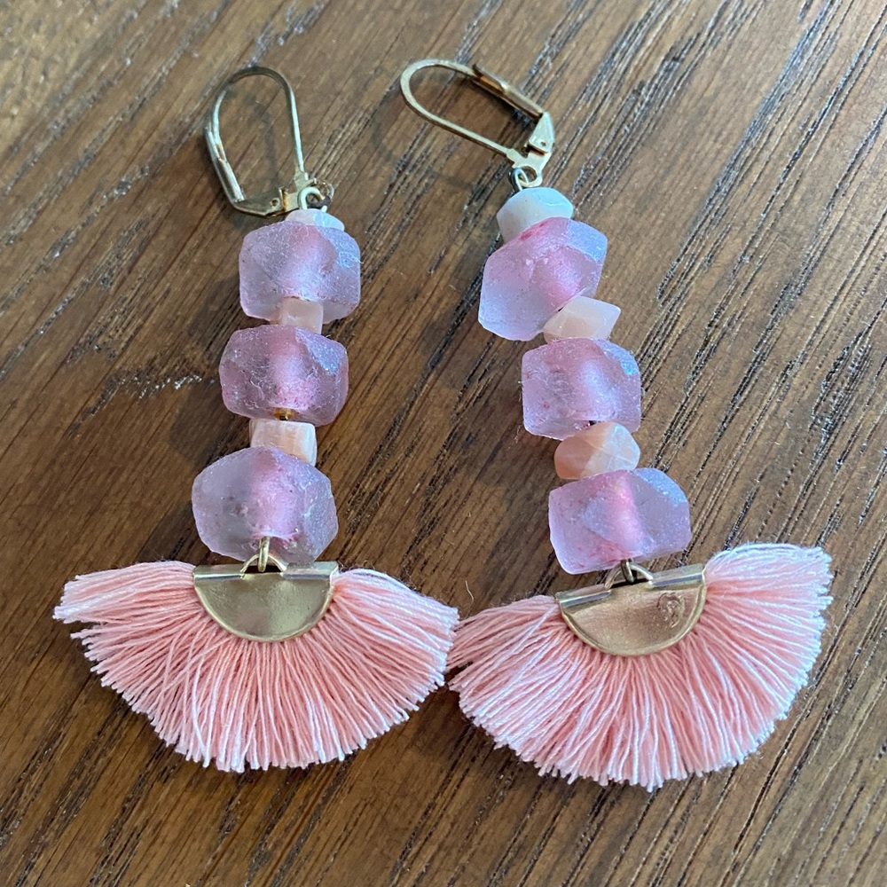 Pink Tassel Earrings